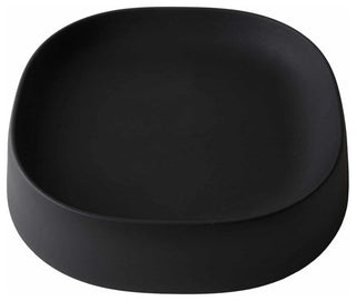 Pebble  Modern Plant Caddy with Hidden Wheels, Caviar Black, Small