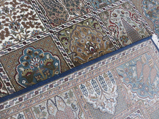 6'9x10'1 Handmade Multi Colored Garden Tabriz With Silk Oriental Rug