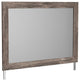 Benzara BM248077 Bedroom Mirror With Replicated Grain Details, Rustic Gray