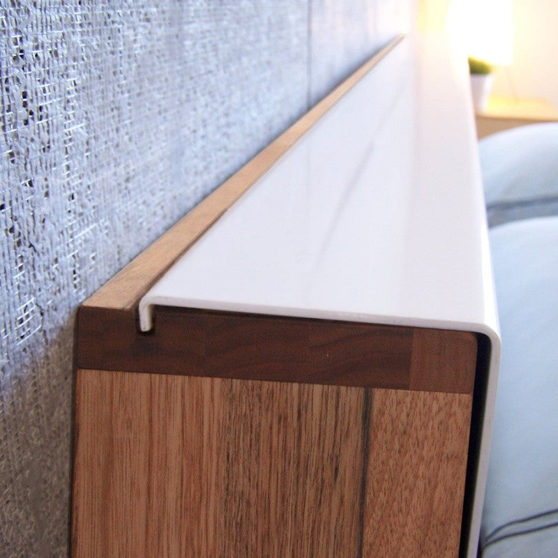 Mash Lax Modern Solid Wood Platform Bed, King Platform with Headboard