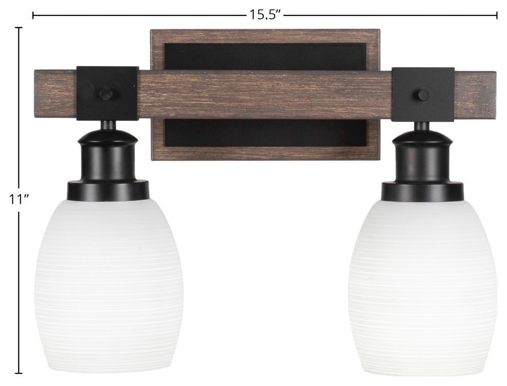 Tacoma 2-Light Bath Bar, White Matrix