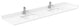 Miranda White/Brushed Nickel, 84" Double, Cultured Top, Square, No Mirror