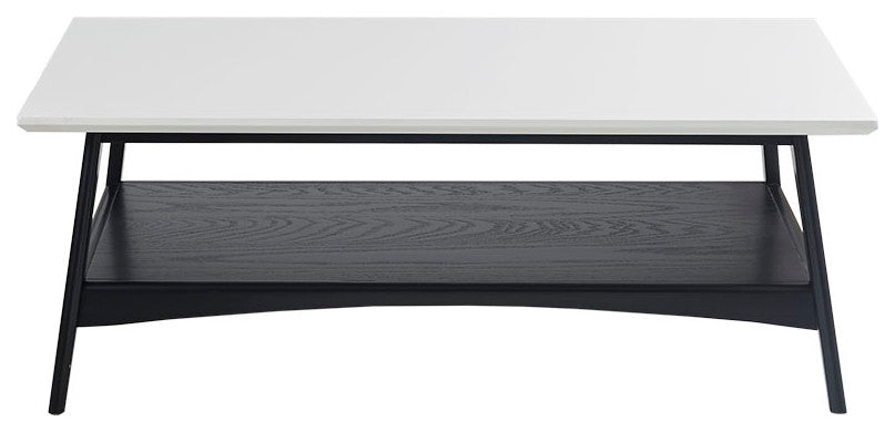 Madison Park Parker Mid-Century Modern Natural Wood Coffee Table, Black