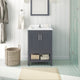 Ove Decors Vegas Single Sink Bathroom Vanity Set With Countertop, White, Dark Charcoal, 24"