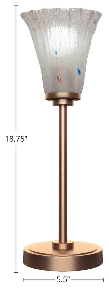 Luna 1-Light Table Lamp, New Age Brass/Fluted Frosted Crystal