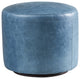 Three Arch Leather Swivel Ottoman