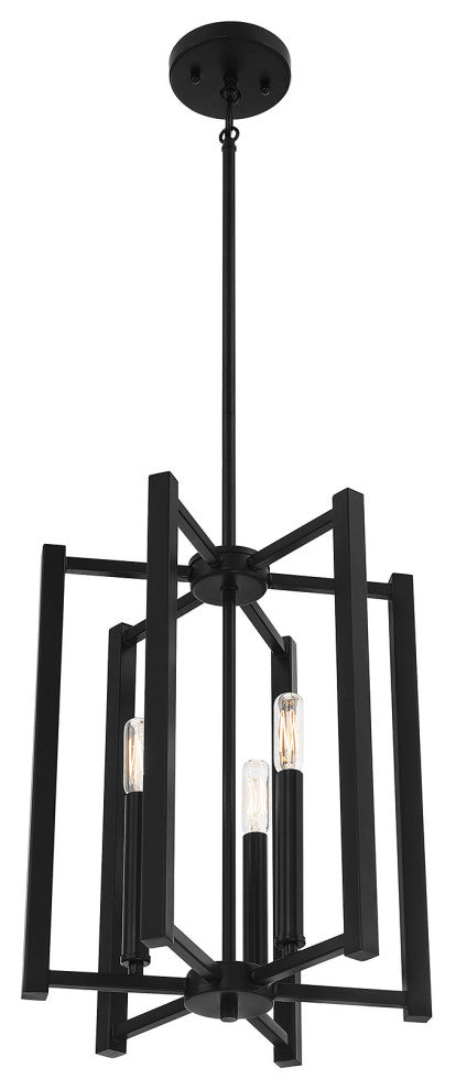 Benson 3-Light Matte Black Pendant