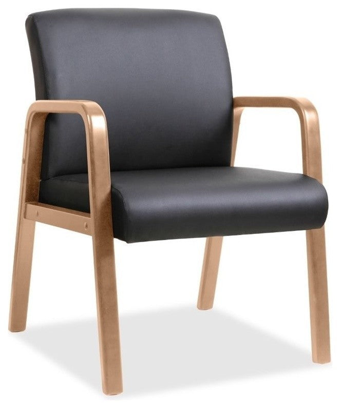 Lorell Guest Chair, Bonded Leather Black Seat