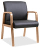 Lorell Guest Chair, Bonded Leather Black Seat