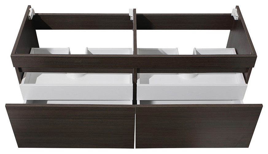 Fresca Mezzo 60" Gray Oak Wall Hung Double Sink Cabinet