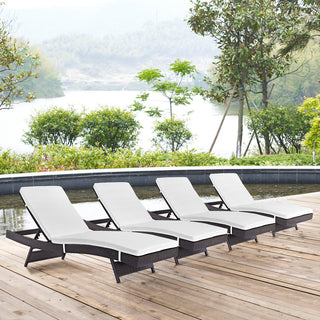 Convene Chaise Outdoor Patio Set of 4 EEI-2429-EXP-WHI-SET