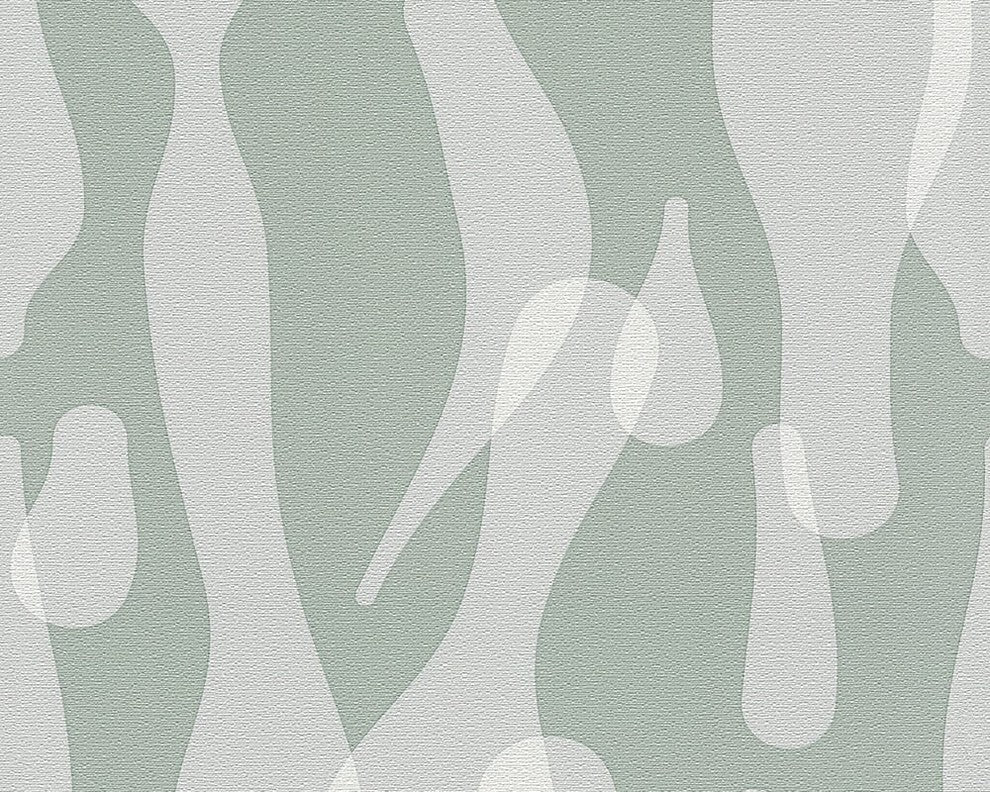 Lars Contzen Four, Floral Colorful Light Green Flower Digital Wallpaper Roll