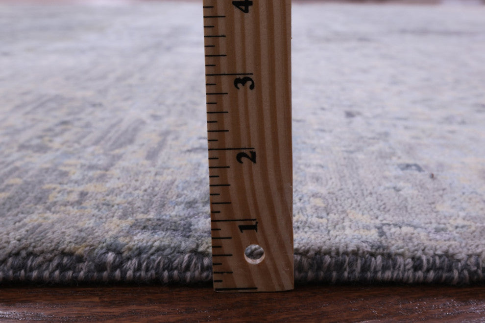 Abstract Wool and Silk Hand Knotted Rug 9' 0" X 12' 3" Q8873
