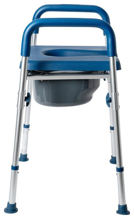 Hercules Shower Commode Chair with Safety Rail, Height Adjustable Frame, Blue