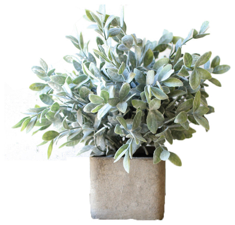 Artificial Sage Bush In a Square Pot