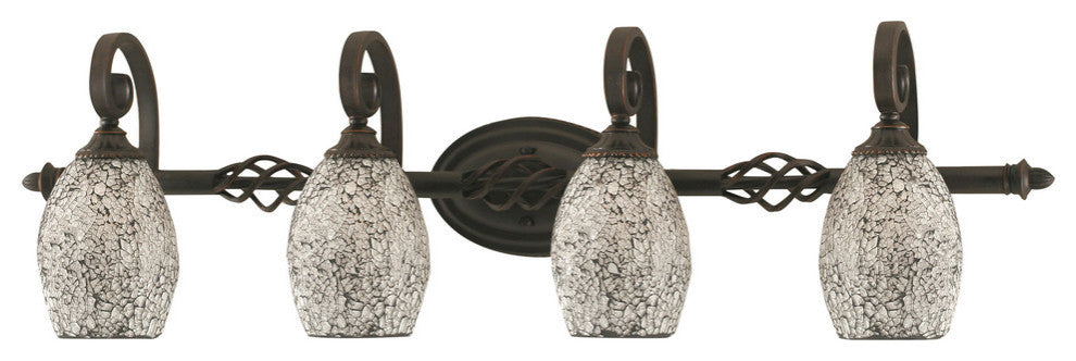 Elegante 4-Light Bath Bar, Black Fusion