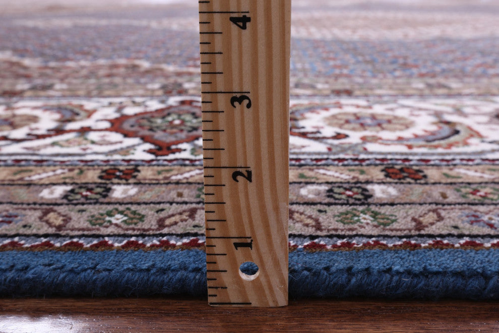 8' 0" X 10' 2" Wool and Silk Persian Tabriz Handmade Rug Q8909