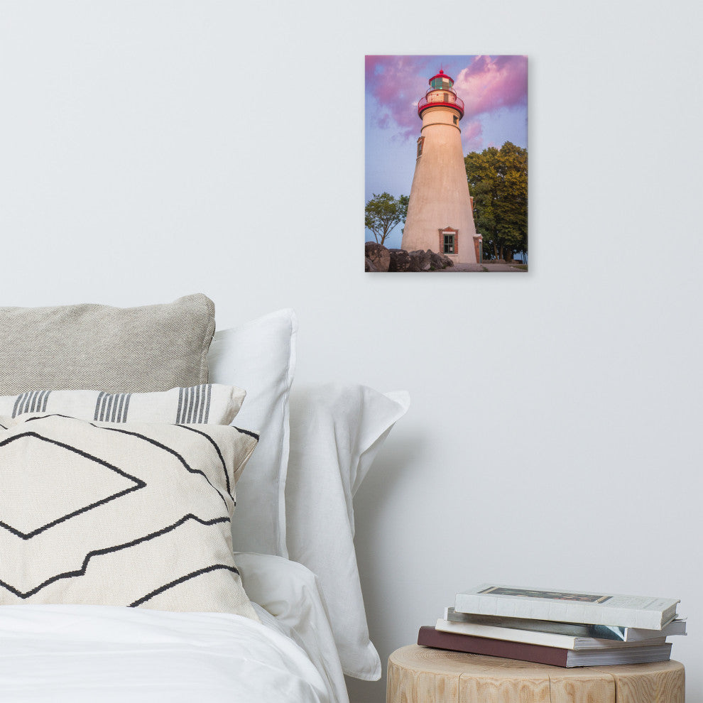 Marblehead Lighthouse at Sunset Coastal Landscape Canvas Prints, 12" X 16"