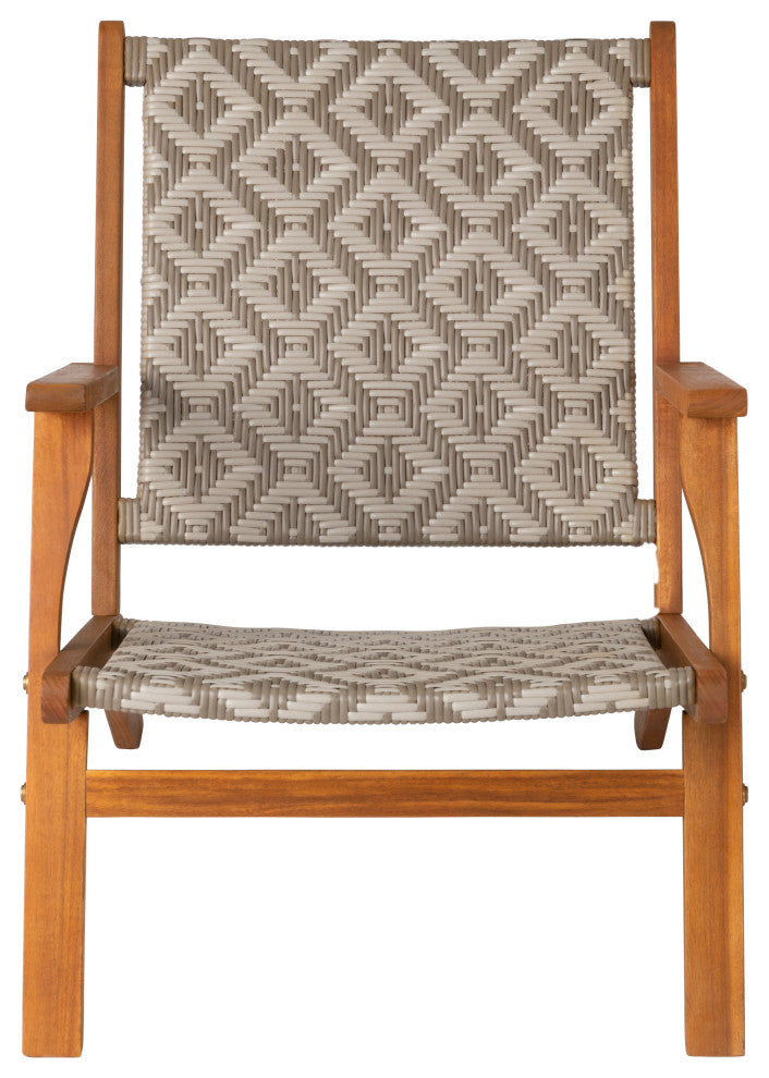 Vega Natural Stain Outdoor Chair in Diamond-Weave Wicker