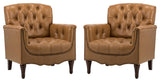Bertram Genuine Leather Armchair Set of 2, Camel
