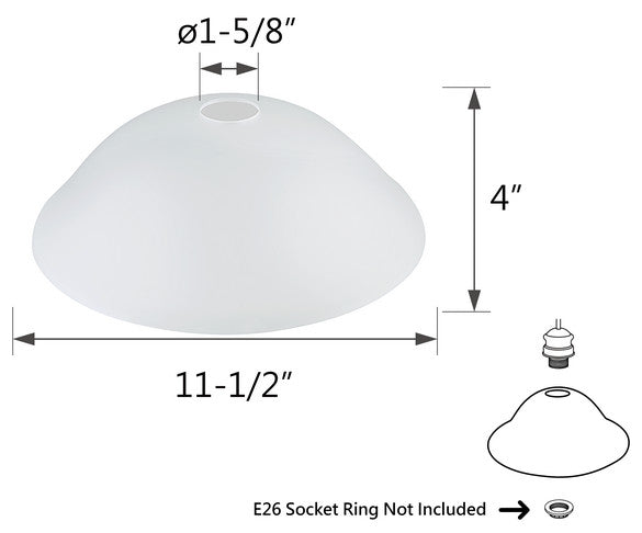 23148-11 Replacement Frosted Torchiere Lamp Glass(42mm) Shade