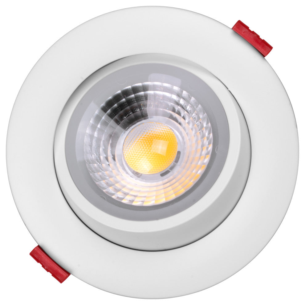 4" LED Gimbal Recessed Downlight, White, 2700k