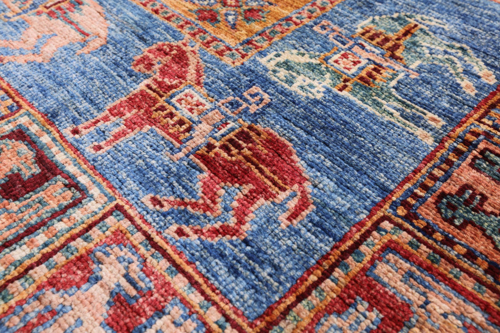 3' 5" X 4' 11" Antiqued Pazyryk Historical Design Hand-Knotted Rug Q10697