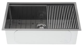 32 in. Single Bowl Undermount Kitchen Sink in Black PVD Nano