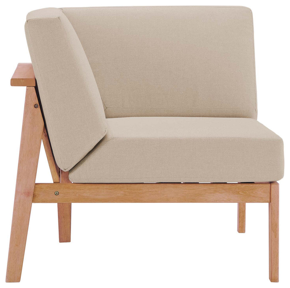 Lounge Chair, Wood, Brown Natural Taupe Gray, Modern, Outdoor Patio Cafe Bistro