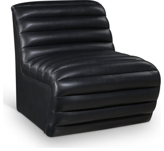 Vega Upholstered Accent Chair, Black, Vegan Leather