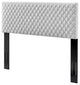 Headboard, Full Queen Size, Velvet, Light Gray, Modern Contemporary