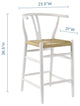 Counter Stool Chair, Wood, White, Modern, Bar Cafe Bistro Restaurant Hospitality