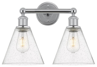Berkshire 2-Light 17" Bath Vanity Light, Polished Chrome Finish, Seedy Shade