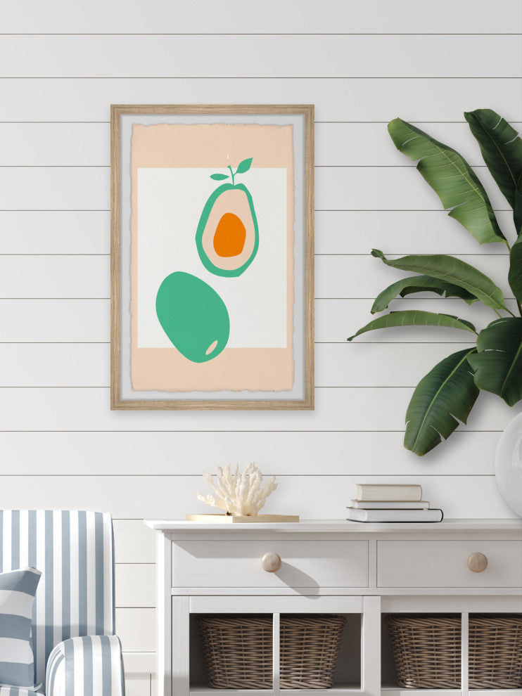 "Sliced Avocado" Framed Painting Print, 12x18