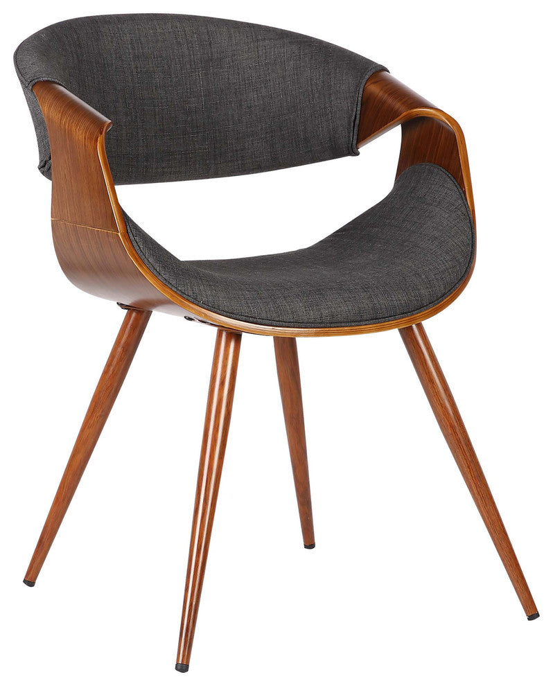 Jerrod Dining Chair, Walnut Finish and Charcoal Fabric