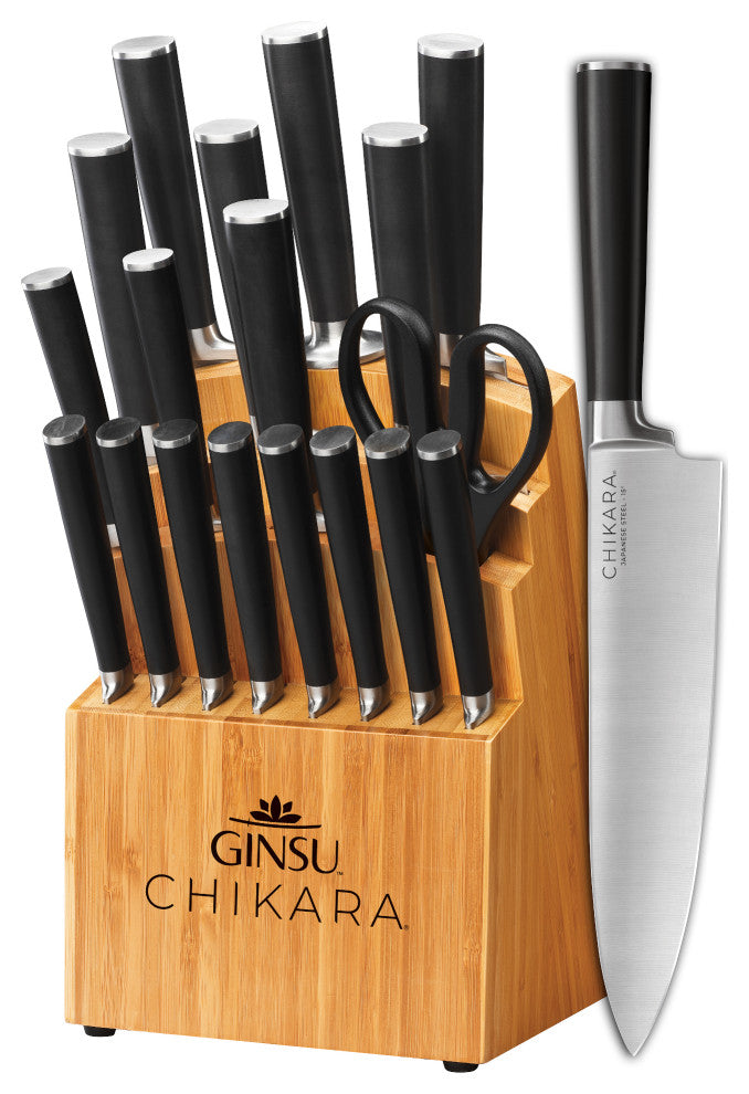 Ginsu Chikara 19 Piece Knife Set with Bamboo Block