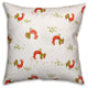 Rooster Pattern, Red and Green Outdoor Throw Pillow, 18"x18"