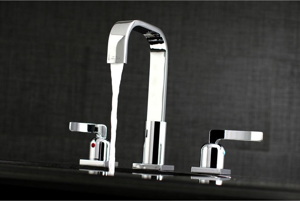 Fauceture Widespread Bathroom Faucet With Retail Pop-Up, Polished Chrome