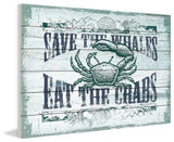 "Save Whales" Painting Print on White Wood