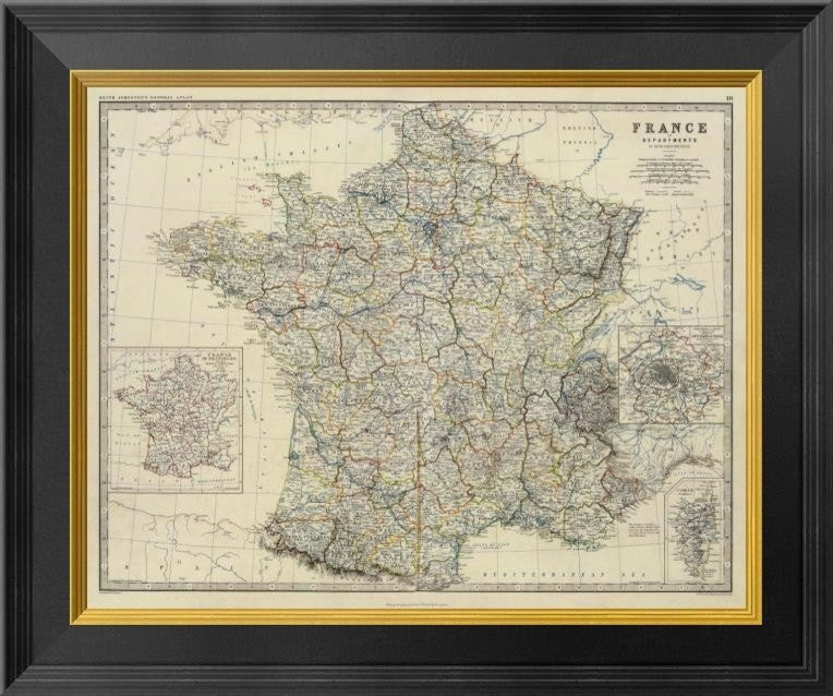 "France, 1861" Framed Canvas Giclee by Alexander Keith Johnston, 20x17"