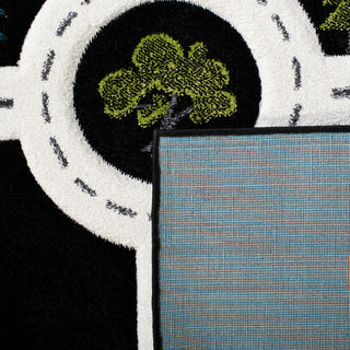 Safavieh Carousel Kids Collection CRK192Z Rug, Black/Ivory, 6'7" X 6'7" Square