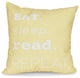 18"x18" My Mantra, Word Print Pillow, Yellow