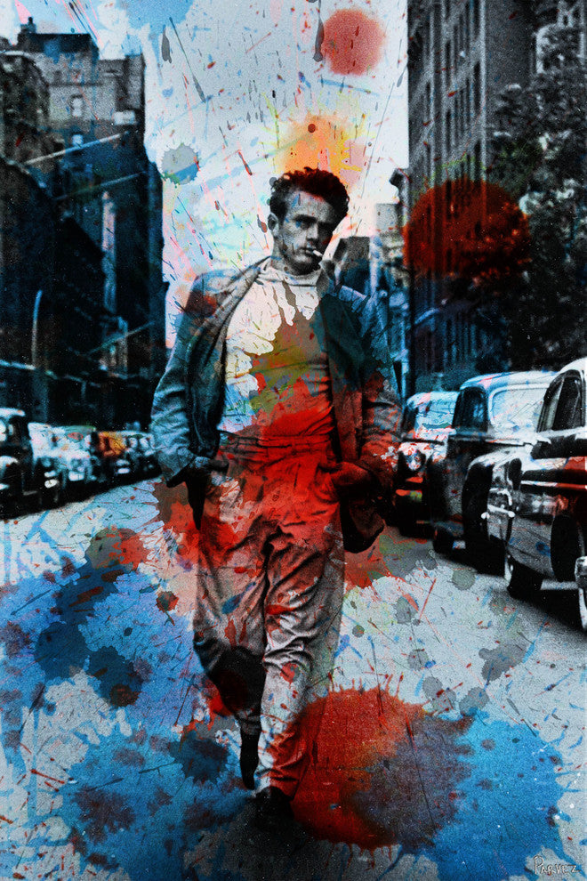 "James Dean NYC" Fine Art Canvas Print, 12"x18"