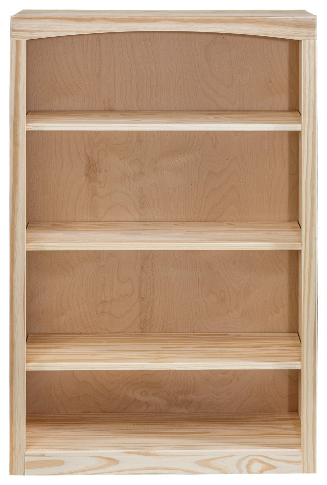 Solid Wood Bookcase, 48"x30", Unfinished