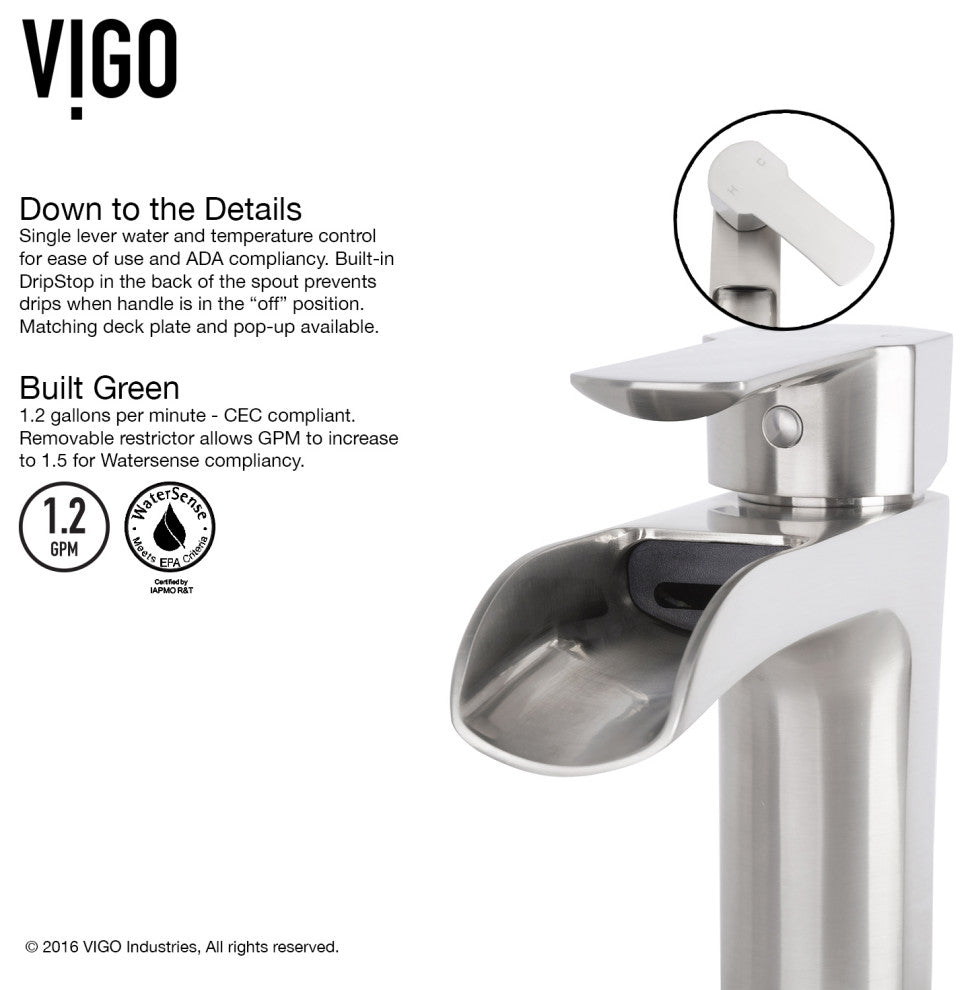 Giovanni 17"L x 17"W Glass Vessel Sink and Niko 11"H Faucet Set
