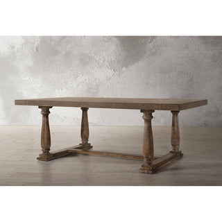 Rectangular Wooden Dining Table, Weathered Oak Finish