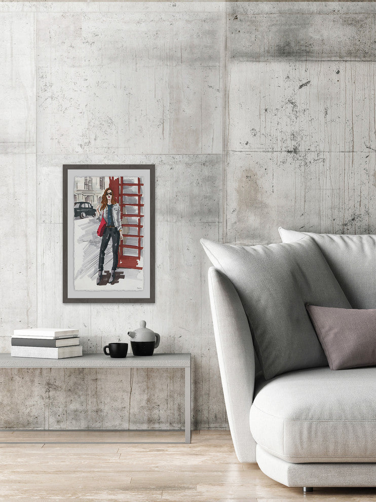 "Payphone Chic" Framed Painting Print, 24"x36"