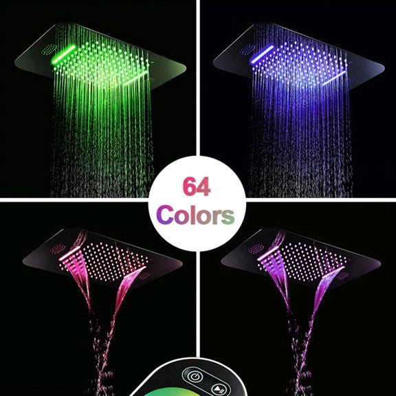 Mount Rainfall Shower System With Jetted Body Sprays, Remote Control