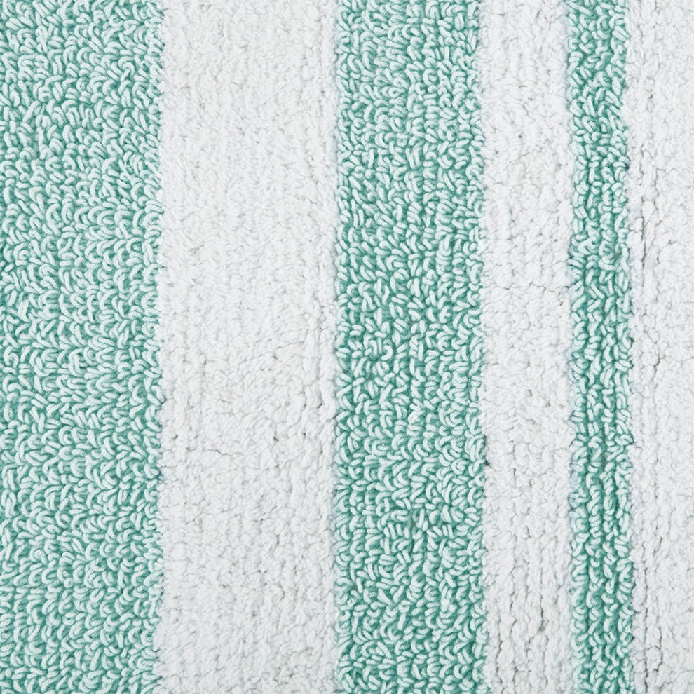 Madison Park Spa Cotton Reversible Bath Rug, Aqua