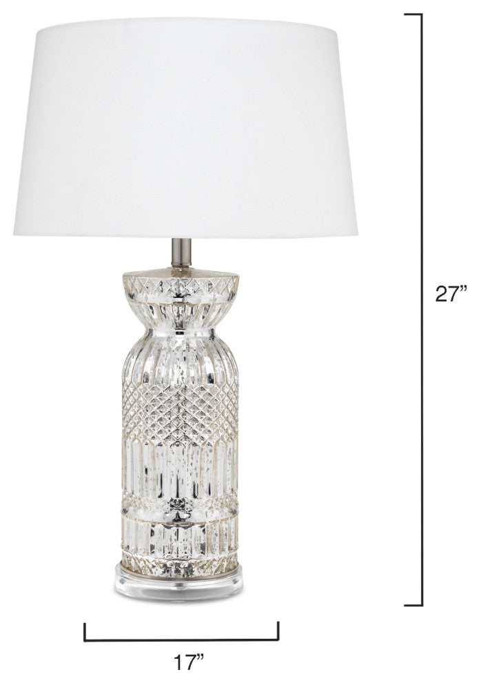 Isla Glass Table Lamp, Silver